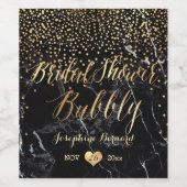 PixDezinesめまいフェイク金ゴールド紙吹雪/大理石 ワインラベル (シングルラベル)