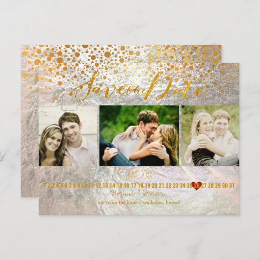 PixDezinesめまい/フォイルフェイク/写真が日付を保存 案内ポストカード (正面/裏面)