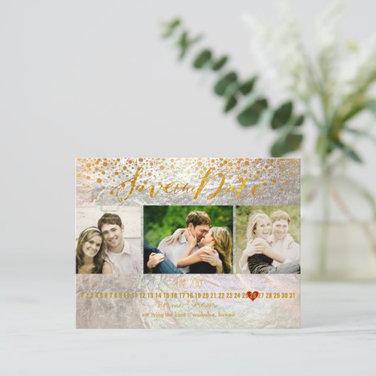 PixDezinesめまい/フォイルフェイク/写真が日付を保存 案内ポストカード (スタンド正面)