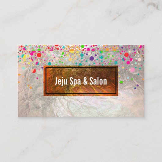 PixDezinesめまい/レインボー/フェイクシルバー 名刺 (正面)