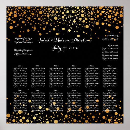 PixDezinesめまい/金ゴールドのスペック/シーティングチャート ポスター (正面)