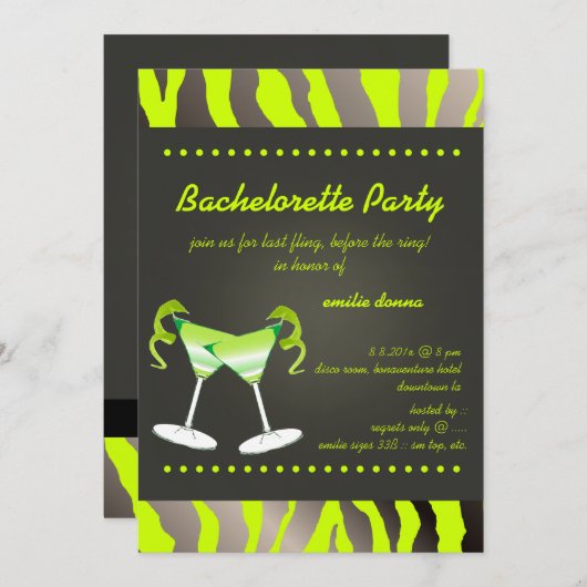 PixDezinesアップルマリティニバチェロレッテ 招待状 (正面/裏面)
