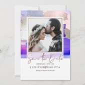 PixDezinesアトモダンルパープル赤面シルバーグレー 招待状 (正面)