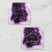 PixDezinesアメジストQuart/ジュエリーデザイナ スクエア名刺 (正面/裏面)