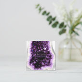 PixDezinesアメジストQuart/ジュエリーデザイナ スクエア名刺 (スタンド正面)