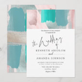 PixDezinesアモダンートアクアバラ金ゴールドセージ 招待状 (正面/裏面)