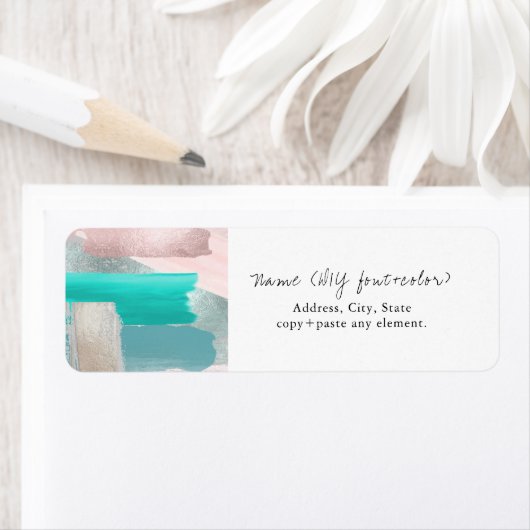 PixDezinesアモダンートウォーターカラーアクア赤面 ラベル (インサイチュ)