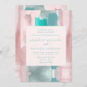 PixDezinesアモダンートカラーティール(緑がかった色)セージ 招待状 (正面/裏面)