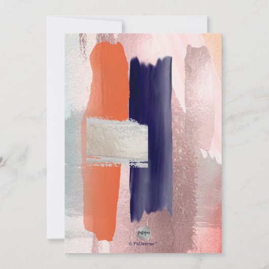 PixDezinesアモダンートカラーブロックネイビー赤面 招待状 (裏面)