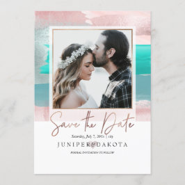 PixDezinesアモダンート、バラ金ゴールドティール（緑がかった色）アクア 招待状