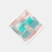 PixDezinesアモダンート、ピンク+グリーン結婚ズ スタンダードカクテルナプキン (角)