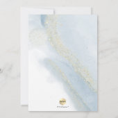 PixDezinesアルコール+インクダスティブルー金ゴールド《キリスト教》洗礼式や命名式 招待状 (裏面)