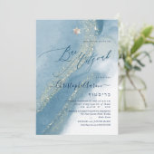 PixDezinesアルコール+インクティール(緑がかった色)ダスティブルーシルバー 招待状 (スタンド正面)