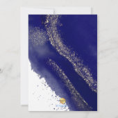 PixDezinesアルコール+インクネイビーブルーバー（ユダヤ教の）バル・ミツバー 招待状 (裏面)