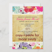 PixDezinesアレグレレトロフラワーグラデーティ 招待状 (裏面)