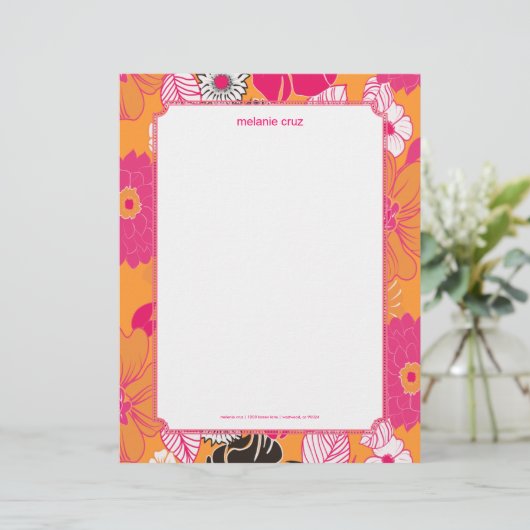 PixDezinesアレグレレトロフローラ、Monogramが利用可能 レターヘッド (スタンド正面)