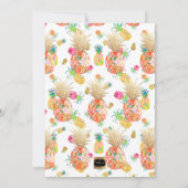 PixDezinesアロハハワイアンパイナップル/オレンジ/DIY 招待状 (裏面)