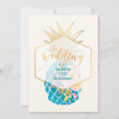 PixDezinesアロハハワイアンパイナップル/DIYカラー 招待状 (正面)