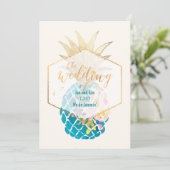 PixDezinesアロハハワイアンパイナップル/DIYカラー 招待状 (スタンド正面)