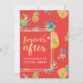 PixDezinesアロハハワイアンパイナップル/DIYコーラル 招待状 (正面)