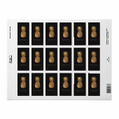 PixDezinesアロハパイナップルフェイク金ゴールドワインラベル ラベル (フルシート)