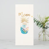 PixDezinesアロハパイナップルフェイク金ゴールド/ティール（緑がかった色） メニュー (スタンド正面)