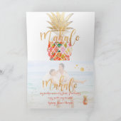 PixDezinesアロハパイナップル/コーラル/マハロ サンキューカード (内部)