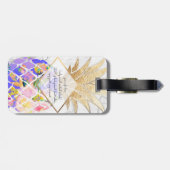 PixDezinesアロハパイナップル+ホワイトマーブル ラゲッジタグ (裏面横)