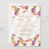 PixDezinesアロハパイナップル/水彩/バルミツワー 招待状 (裏面)