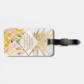 PixDezinesアロハパイナップル+白大理石 ラゲッジタグ (裏面横)