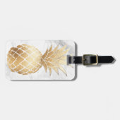 PixDezinesアロハパイナップル+白大理石 ラゲッジタグ (正面横)