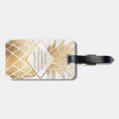 PixDezinesアロハパイナップル+白大理石 ラゲッジタグ (裏面横)