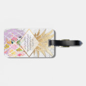 PixDezinesアロハパイナップル+白大理石 ラゲッジタグ (裏面横)