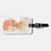 PixDezinesアロハパイナップル+白大理石 ラゲッジタグ (正面横)