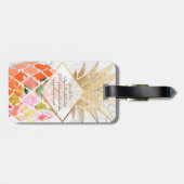 PixDezinesアロハパイナップル+白大理石 ラゲッジタグ (裏面横)