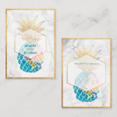 PixDezinesアロハパイナップル/金ゴールド/大理石/エンクロージャ エンクロージャーカード (正面/裏面)