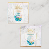 PixDezinesアロハパイナップル/金ゴールド/大理石/エンクロージャ エンクロージャーカード (正面/裏面)