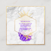 PixDezinesアロハパイナップル/金ゴールド/大理石 スクエア名刺 (裏面)