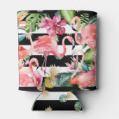 PixDezinesアロハルアウ（ハワイ式宴会）ピンクフラミンゴスDIYイベント 缶クーラー (裏面)