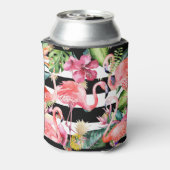 PixDezinesアロハルアウ（ハワイ式宴会）ピンクフラミンゴスDIYイベント 缶クーラー (缶裏面)