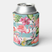 PixDezinesアロハルアウ（ハワイ式宴会）ピンクフラミンゴ 缶クーラー (缶裏面)