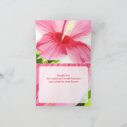 PixDezinesアロハ/Oハイホウ/ピンクハイビスカス サンキューカード (内部)