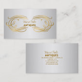 PixDezinesアンティークのスクロール/ダイカラー 名刺 (正面/裏面)