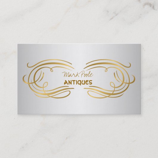 PixDezinesアンティークのスクロール/ダイカラー 名刺 (正面)