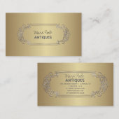 PixDezinesアンティークのスクロール/ダイカラー 名刺 (正面/裏面)