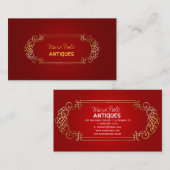 PixDezinesアンティークのスクロール/ダイカラー 名刺 (正面/裏面)