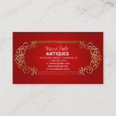 PixDezinesアンティークのスクロール/ダイカラー 名刺 (裏面)