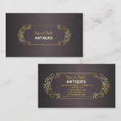 PixDezinesアンティークのスクロール/ダイカラー 名刺 (正面/裏面)