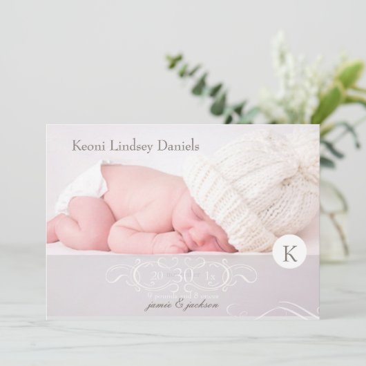 PixDezinesアンティークスクロール写真テンプレート 案内状 (スタンド正面)