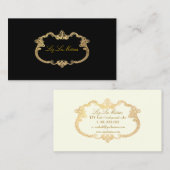 PixDezinesアンティークスクロール/フェイク金ゴールド/DIYカラー 名刺 (正面/裏面)